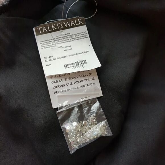 NWT y2k Vintage 2000s Talk of the Walk Pants Cropped Beaded Whimsygoth Size 4 - Picture 7 of 7